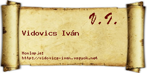 Vidovics Iván névjegykártya