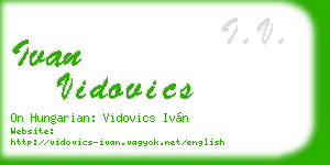 ivan vidovics business card